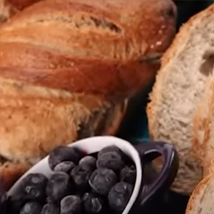 Pão Rústico de Blueberry